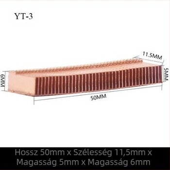 Réz hűtő grafikus kártyához, bordázott hűtőbordákkal, modell 01; anyag réz; notebookhoz; cső nélküli