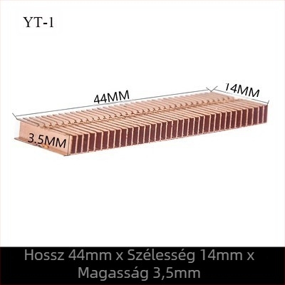 Réz hűtő grafikus kártyához, bordázott hűtőbordákkal, modell 01; anyag réz; notebookhoz; cső nélküli