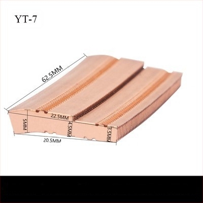 Réz hűtő grafikus kártyához, bordázott hűtőbordákkal, modell 01; anyag réz; notebookhoz; cső nélküli