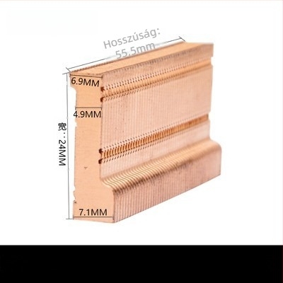Réz hűtő grafikus kártyához, bordázott hűtőbordákkal, modell 01; anyag réz; notebookhoz; cső nélküli