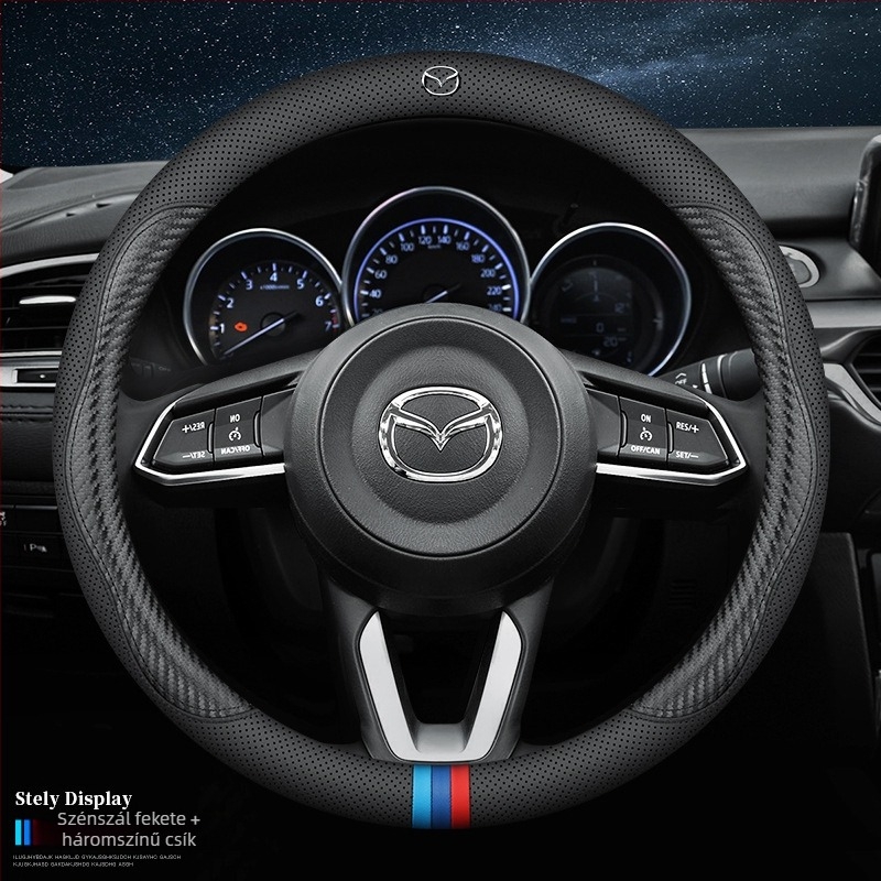 Mazda 3 Axela kormánykerékvédő, valódi bőr, eredeti stílus, egész éves használatra