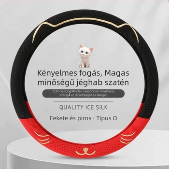 Jég-selyem anyagú kormánykerék borító, lélegző, izzadságfelszívó, csúszásmentes, univerzális illeszkedés, minden évszakban