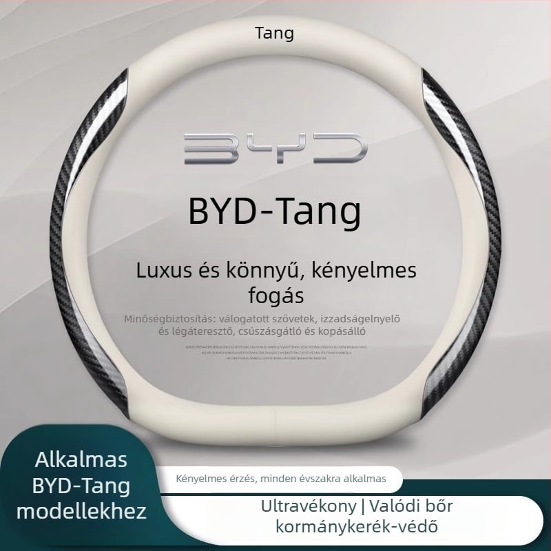 BYD Tang L kormánykerék borítás Nappa bőrrel, DMI Glory és EV Champion kiadások, csúszásmentes, 36 cm átmérő