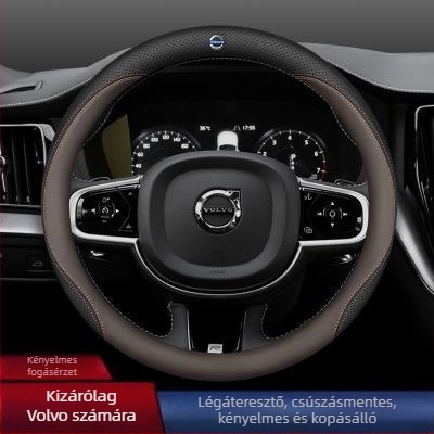 Volvo kormánykerék huzat – univerzális felhelyezés, műbőr, nyomtatott minta, testreszabható, gépi varrás