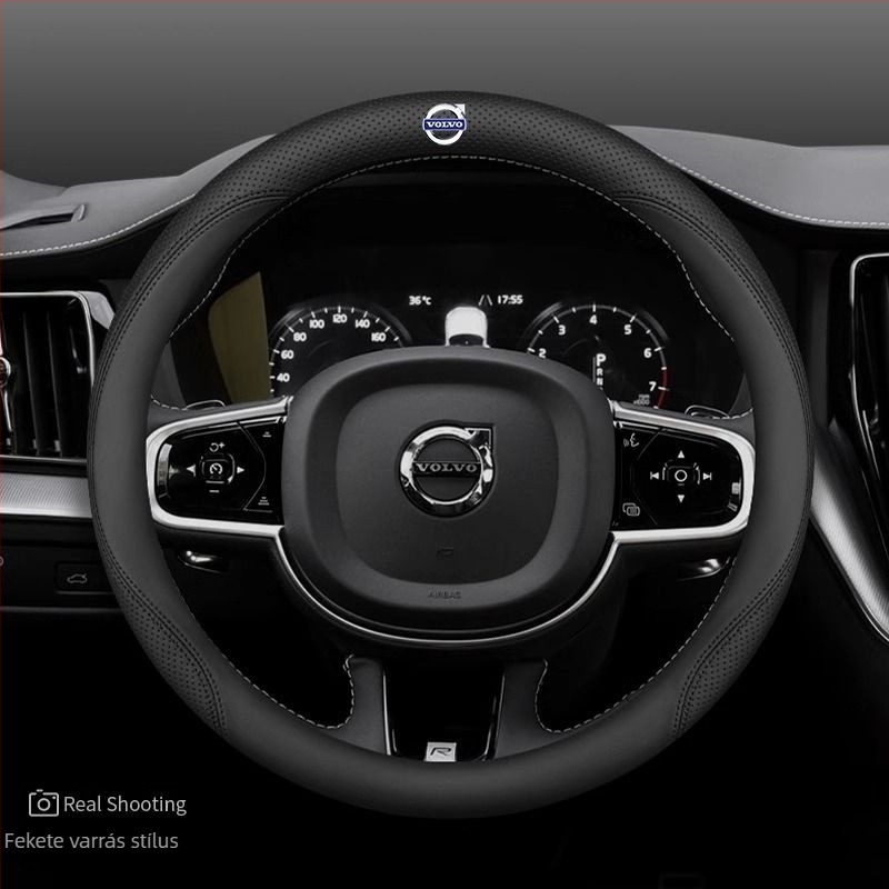 Volvo kormánykerék huzat – univerzális felhelyezés, műbőr, nyomtatott minta, testreszabható, gépi varrás