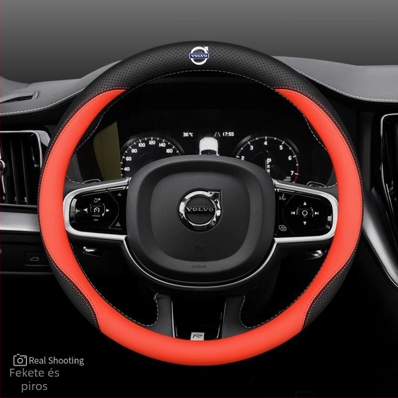 Volvo kormánykerék huzat – univerzális felhelyezés, műbőr, nyomtatott minta, testreszabható, gépi varrás