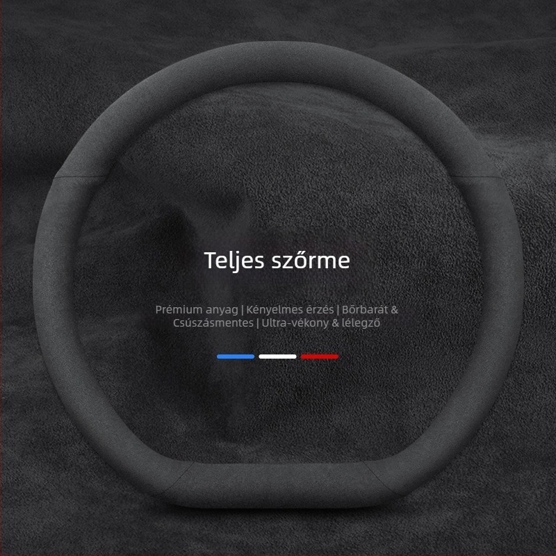 Velúr bőrből készült kormánykerékvédő készlet, egész évben használható, járműspecifikus telepítés, univerzális kompatibilitás