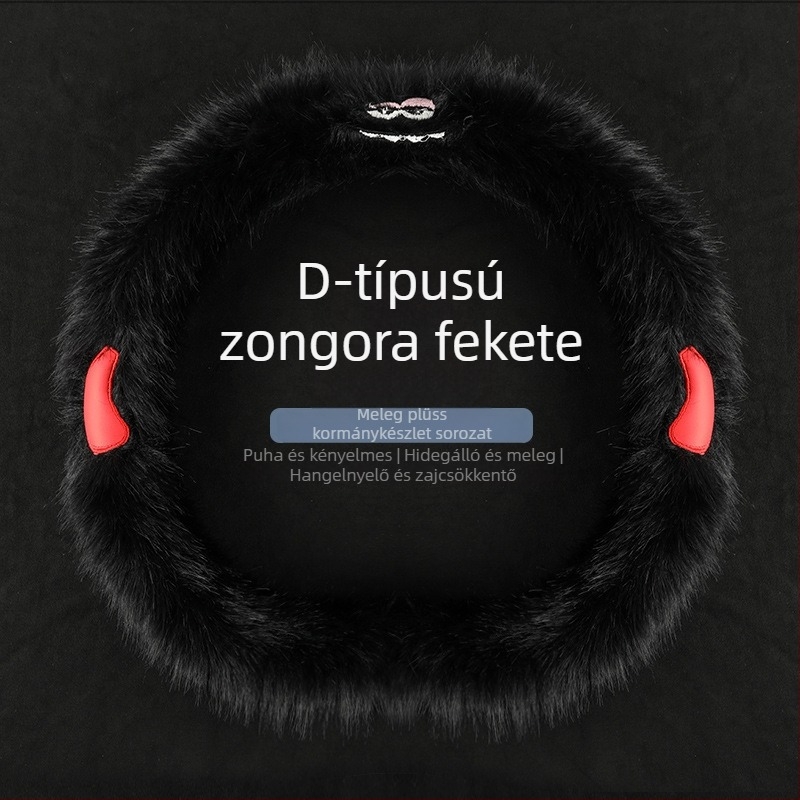 Xuan ruyi plüss téli kormánykerékvédő – csúszásmentes, kopásálló, univerzális illeszkedés, mesterséges plüss felület