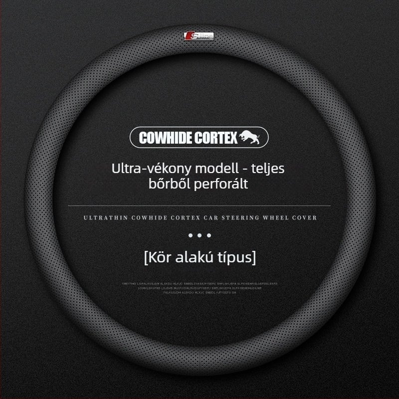 Bőr kormányvédő Audihoz, 38 cm átmérő, négy évszakos, egyszerű stílus, kompatibilis az A4L, A6, A3, A5, A7, A8, Q2L, Q3, Q5, Q7, Q8 modellekkel