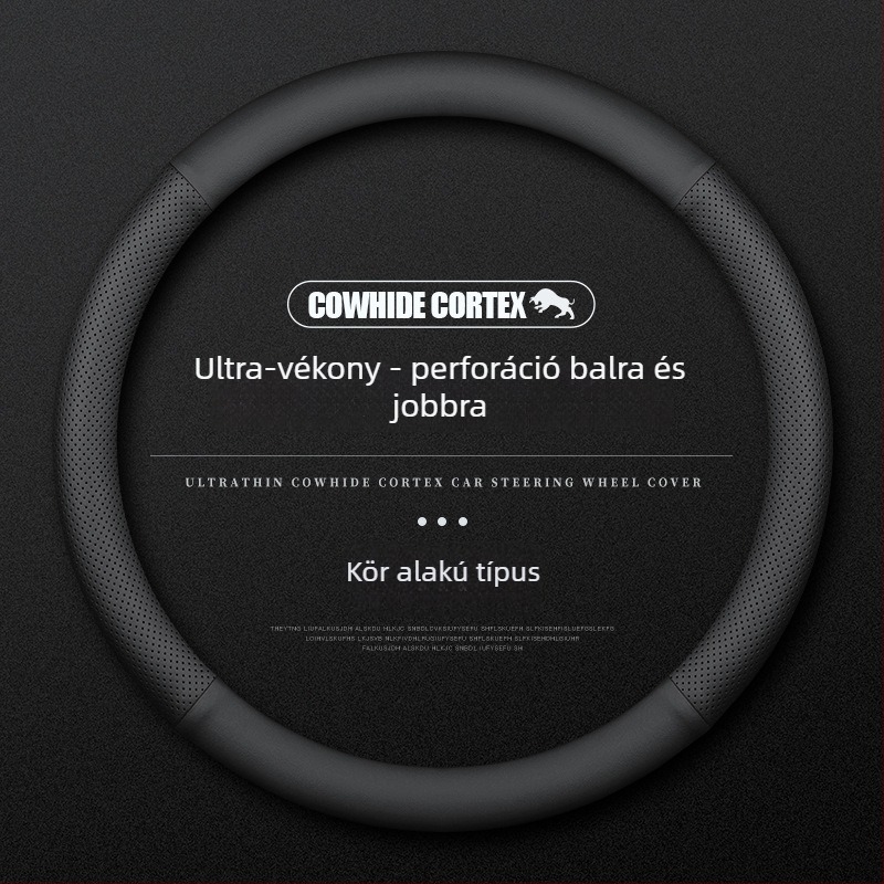 Bőr kormányvédő Audihoz, 38 cm átmérő, négy évszakos, egyszerű stílus, kompatibilis az A4L, A6, A3, A5, A7, A8, Q2L, Q3, Q5, Q7, Q8 modellekkel