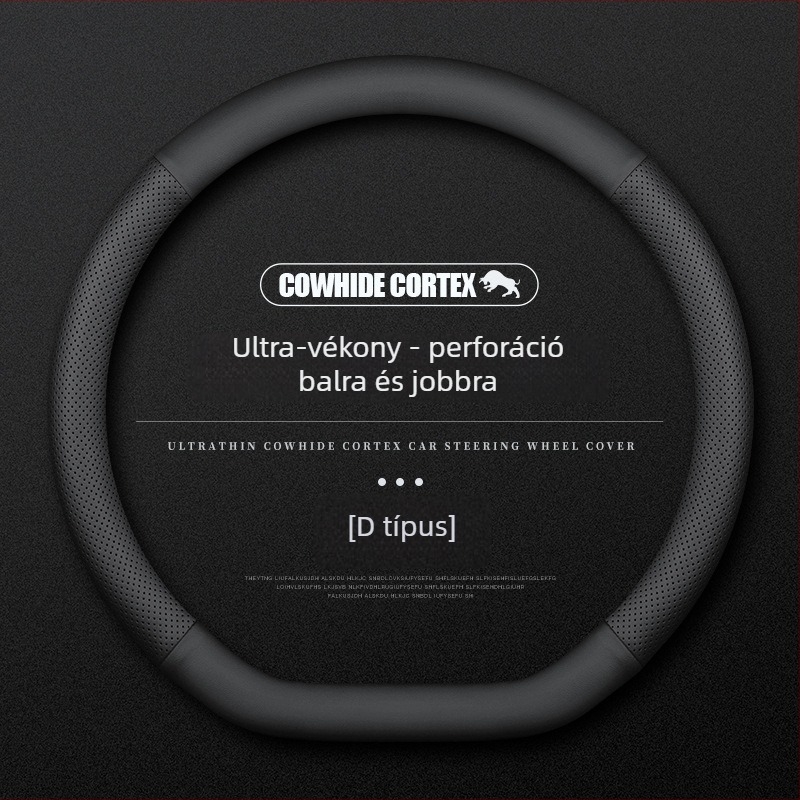 Bőr kormányvédő Audihoz, 38 cm átmérő, négy évszakos, egyszerű stílus, kompatibilis az A4L, A6, A3, A5, A7, A8, Q2L, Q3, Q5, Q7, Q8 modellekkel