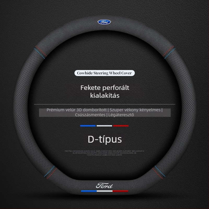 Ford kormánykerékfedél – Plaid Wave velúr, univerzális illeszkedés, egész éves használatra