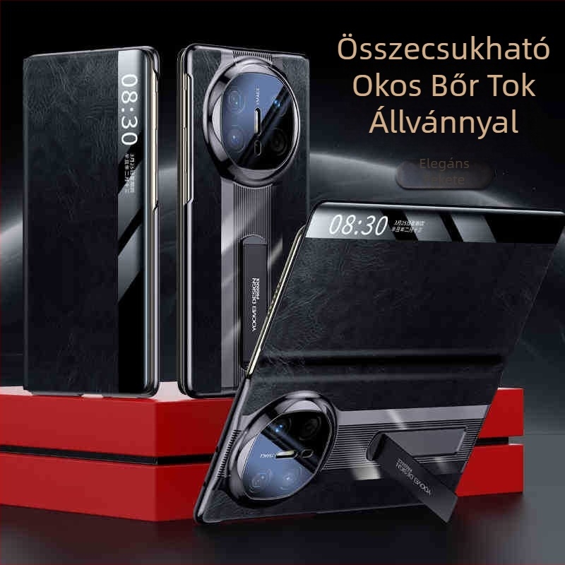 Huawei MateX6 bőr tok elektroplatírozott pályaminta, X6 objektív védelem, tehénbőr
