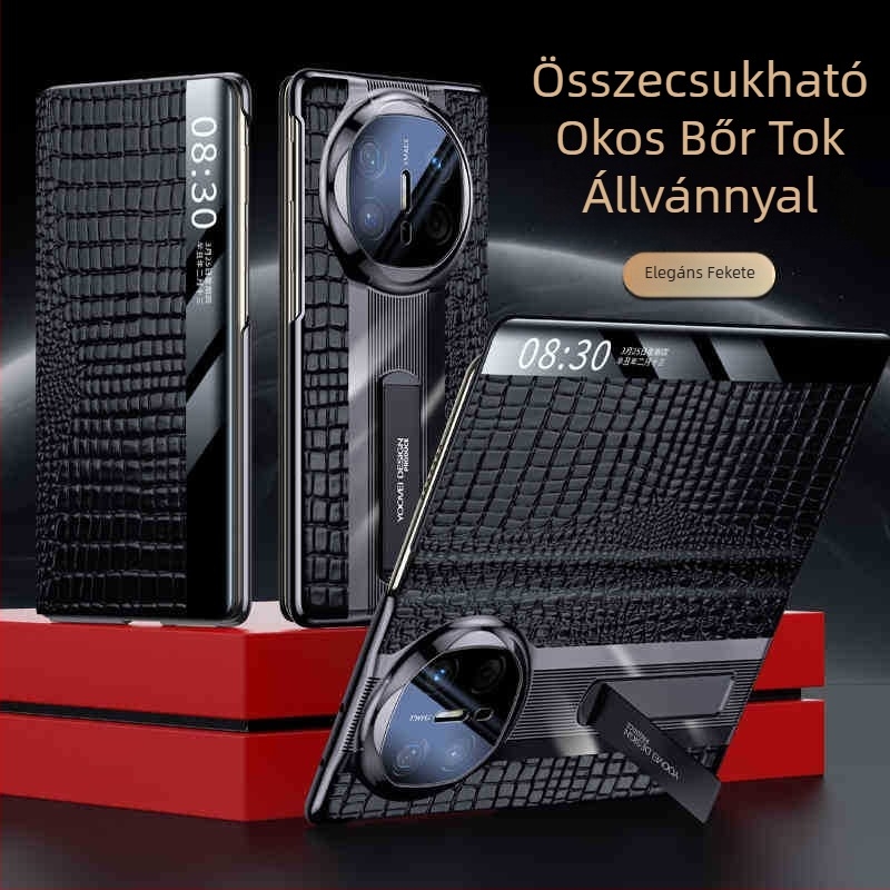 Huawei MateX6 bőr tok elektroplatírozott pályaminta, X6 objektív védelem, tehénbőr