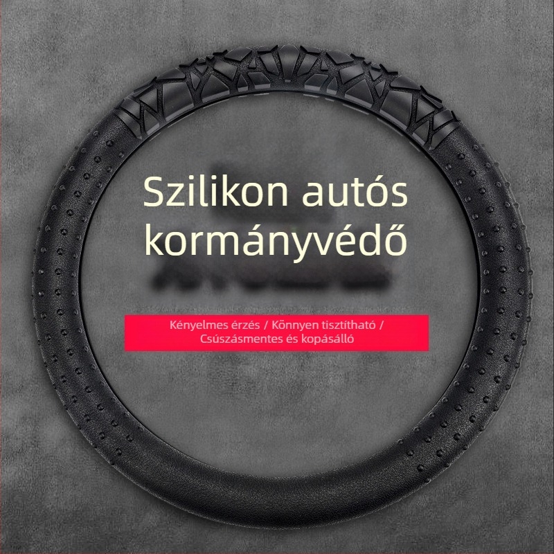 Szilikon kormánykerékvédő, csúszásmentes, kopásálló, nagy rugalmasságú, univerzális minden évszakhoz