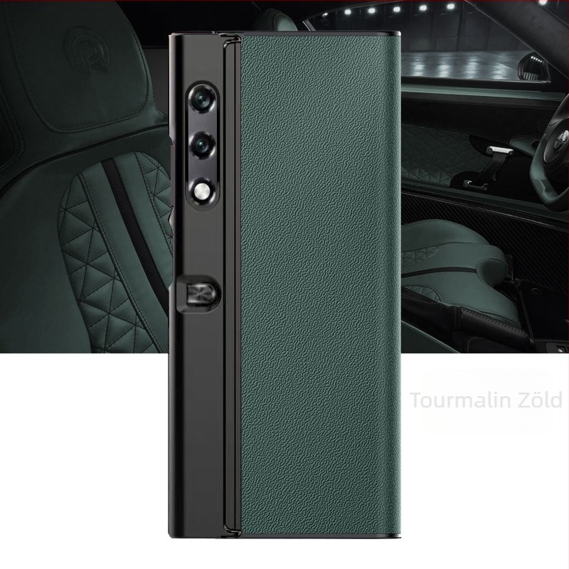 Hajlított kijelzős Honor Glory VPurse telefonvédő tok Bracket stílus, valódi bőr, esésálló, kompatibil Glory (Brand YUGOIF; Anyag: Valódi bőr; Funkció: Esésvédelem; Kompatibilis: Glory; Stílus: Bracket)