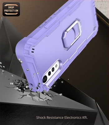 LG Velvet/Velvet 5G-hez szilikon védőtok, ütésálló, beépített állvánnyal és hőelvezető dizájnnal