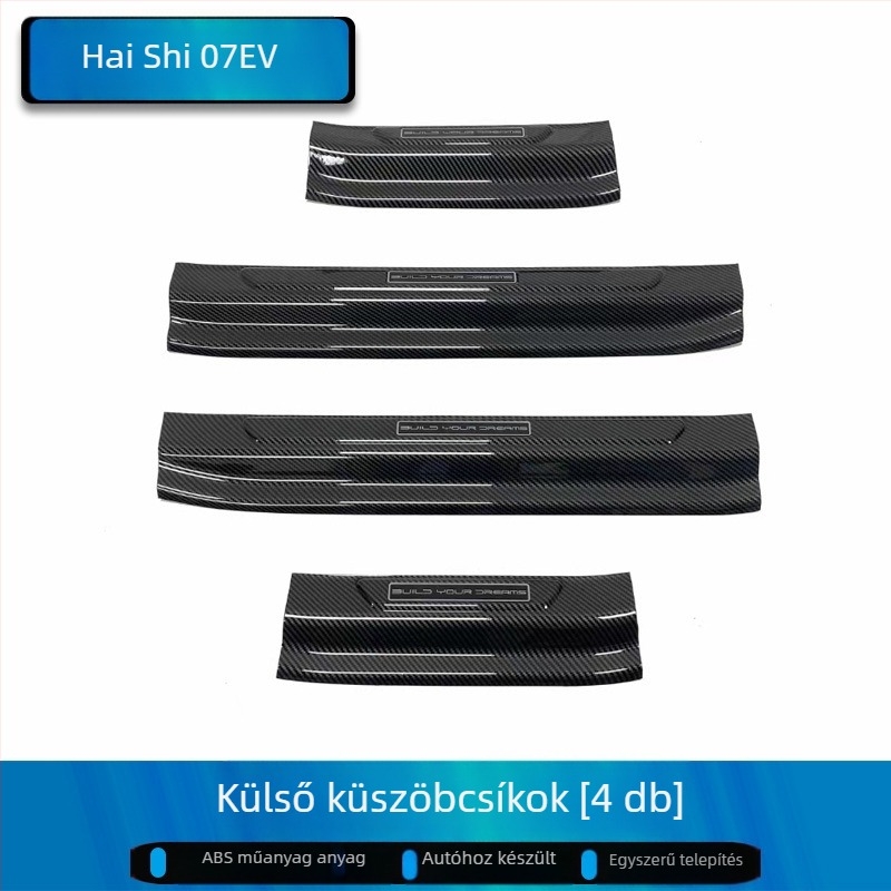 BYD Hiace 05/07Ev ajtó küszöb – üdvözlő pedál, csomagtérvédő és karosszéria megjelenésének módosító matrica