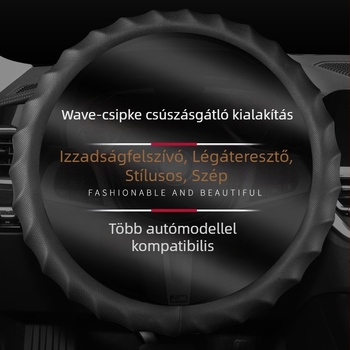 Kormánykerék bőrtakaró – sportos stílus, univerzális illesztés, minden évszakhoz, anyag: műbőr