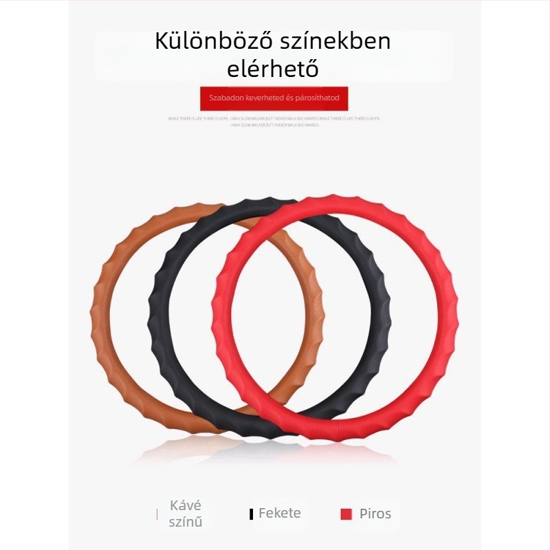 Kormánykerék bőrtakaró – sportos stílus, univerzális illesztés, minden évszakhoz, anyag: műbőr