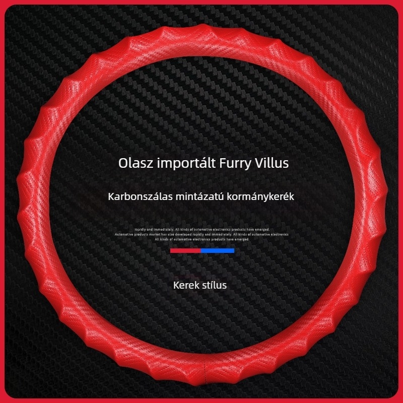 Kormánykerék bőrtakaró – sportos stílus, univerzális illesztés, minden évszakhoz, anyag: műbőr