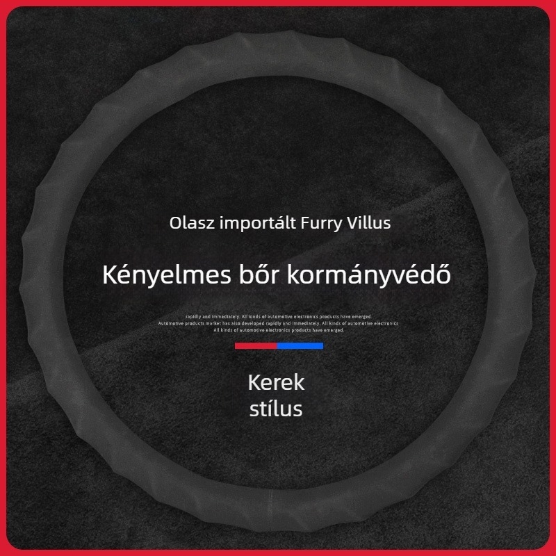 Kormánykerék bőrtakaró – sportos stílus, univerzális illesztés, minden évszakhoz, anyag: műbőr