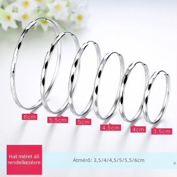 Romantic Legends ezüst fülbevalók – kör alakú karikák, Net Red Wind stílus, nők számára