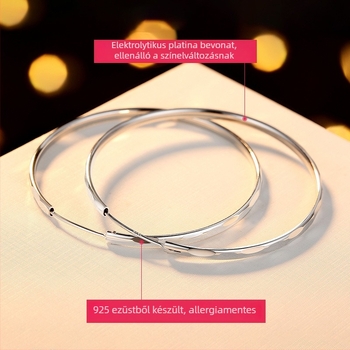 Romantic Legends ezüst fülbevalók – kör alakú karikák, Net Red Wind stílus, nők számára