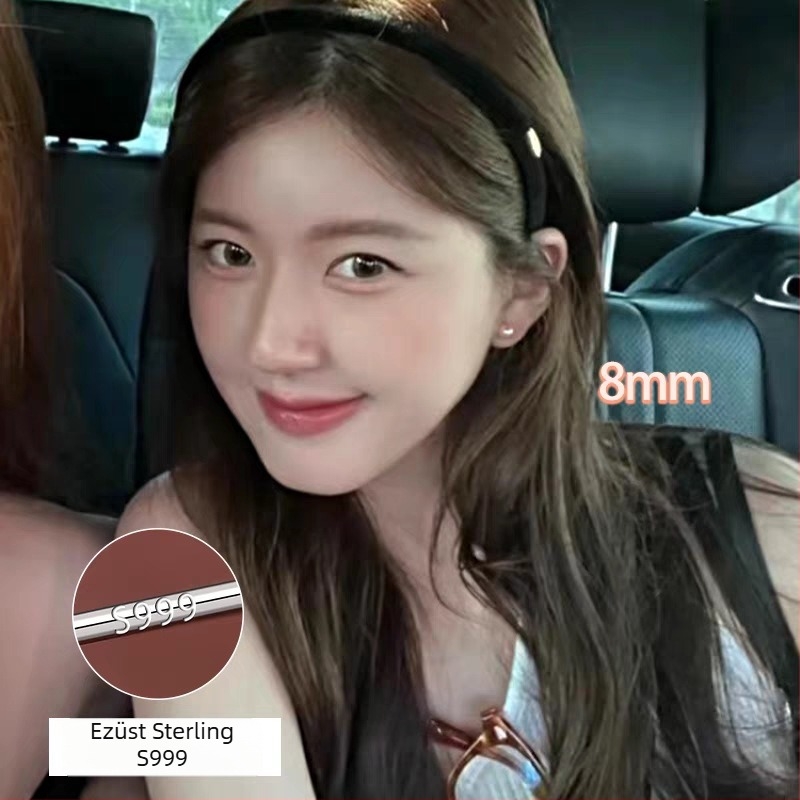 Kunling fülbevalók: geometriai dizájn, 99% ezüst tisztaság, elektroplattált felület, nőknek