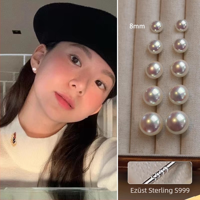 Kunling fülbevalók: geometriai dizájn, 99% ezüst tisztaság, elektroplattált felület, nőknek