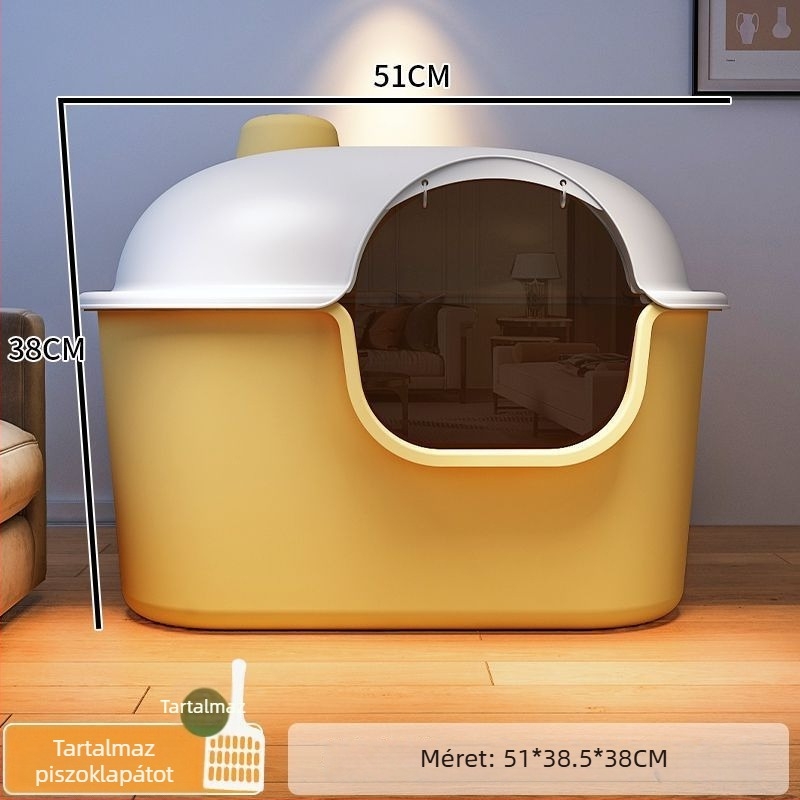 Macskaalom tálca, folyosó típusú, anti-spill, félig zárt, átlátszó, PVC konstrukció