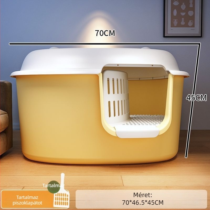 Macskaalom tálca, folyosó típusú, anti-spill, félig zárt, átlátszó, PVC konstrukció