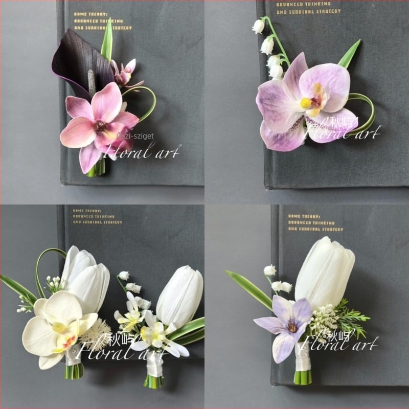 Esküvői virágkészlet mesterséges virágokkal a menyasszony és a vőlegény, koszorúslányok és koszorúslányok számára – esküvői fotórekvizitum (Márka: Egyéb; Anyag: Egyéb; Testreszabás nem lehetséges; Logó nyomtatása nem lehetséges)