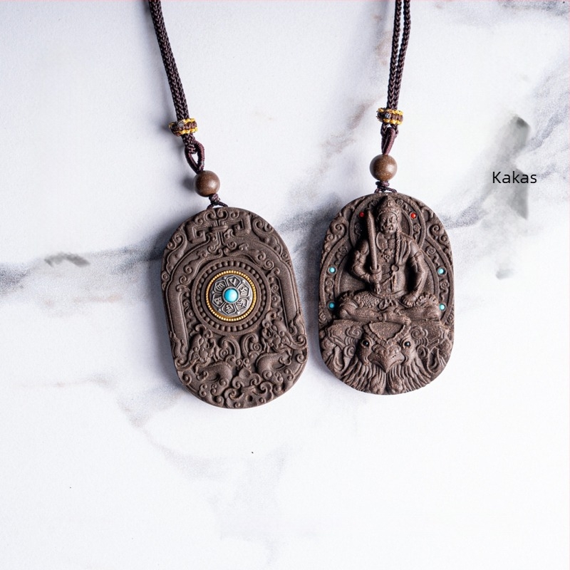 12 zodiákus jelzésű borostyán medál Manjushri Bodhisattva ábrával, fa autóba akasztható kiegészítő, kézzel faragott