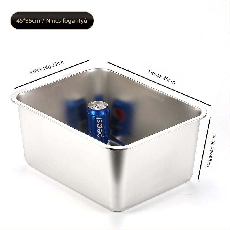 Nagy méretű nyitott macskaalmotálca spriccelés elleni dizájnnal és fogantyúval – fém + műanyag