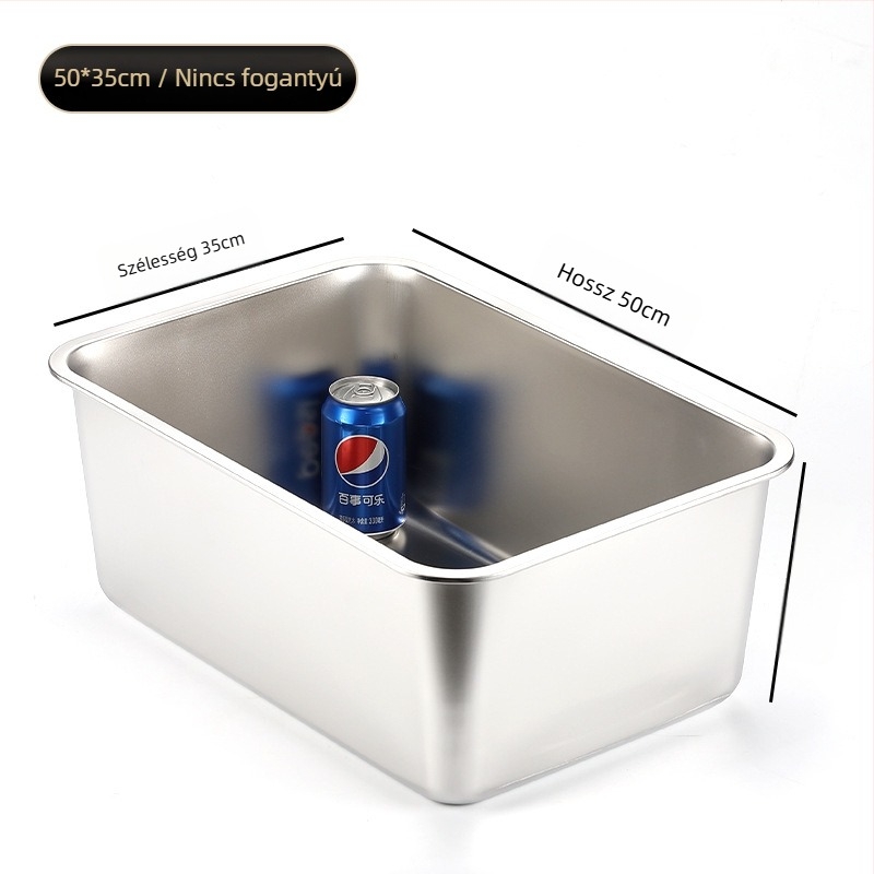 Nagy méretű nyitott macskaalmotálca spriccelés elleni dizájnnal és fogantyúval – fém + műanyag