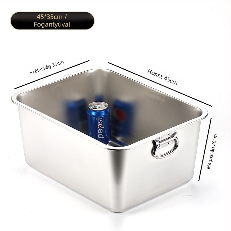 Nagy méretű nyitott macskaalmotálca spriccelés elleni dizájnnal és fogantyúval – fém + műanyag