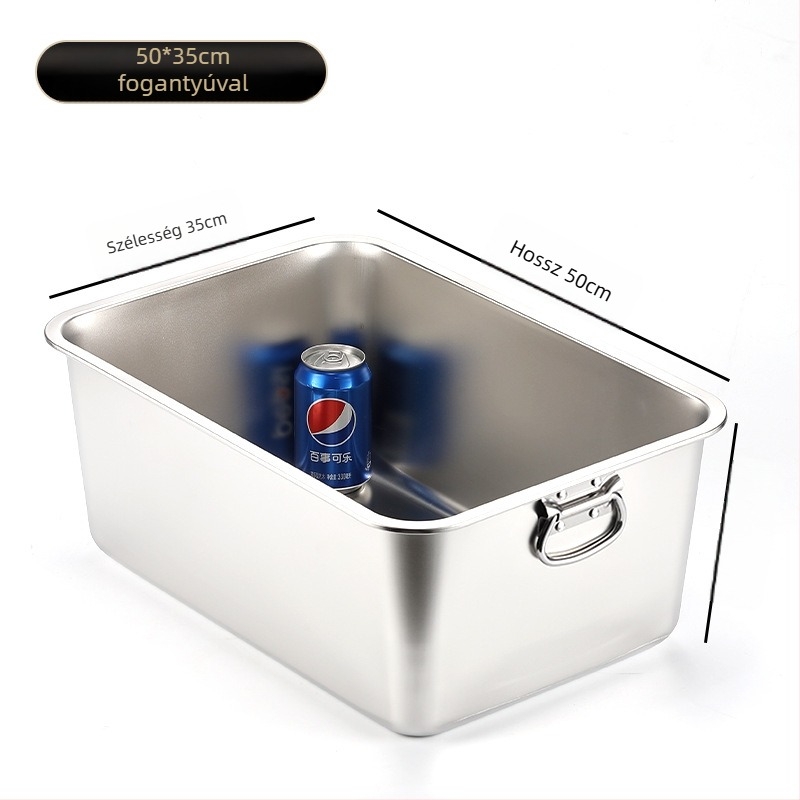 Nagy méretű nyitott macskaalmotálca spriccelés elleni dizájnnal és fogantyúval – fém + műanyag