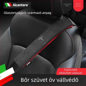 SNBLO Gap Plug ülésöv vállpárna Tesla Model 3/Y/S/X – Alcantara szövésű velúr, logó nyomtatás, testreszabható