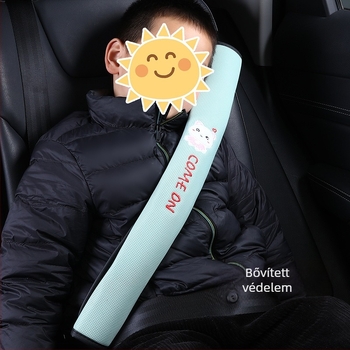 Autó biztonsági öv vállvédő huzat – karikatúra dizájn, poliészter anyag, testre szabható, nyomtatott logó