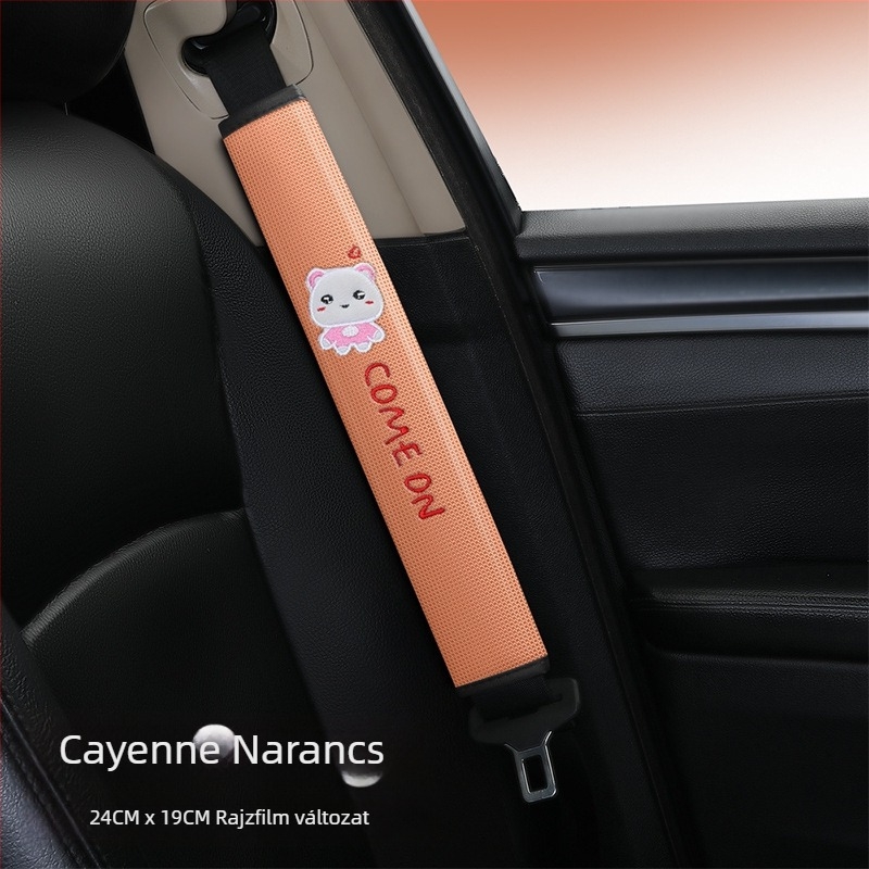 Autó biztonsági öv vállvédő huzat – karikatúra dizájn, poliészter anyag, testre szabható, nyomtatott logó