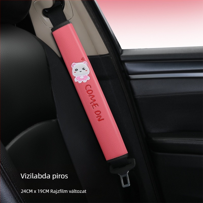 Autó biztonsági öv vállvédő huzat – karikatúra dizájn, poliészter anyag, testre szabható, nyomtatott logó