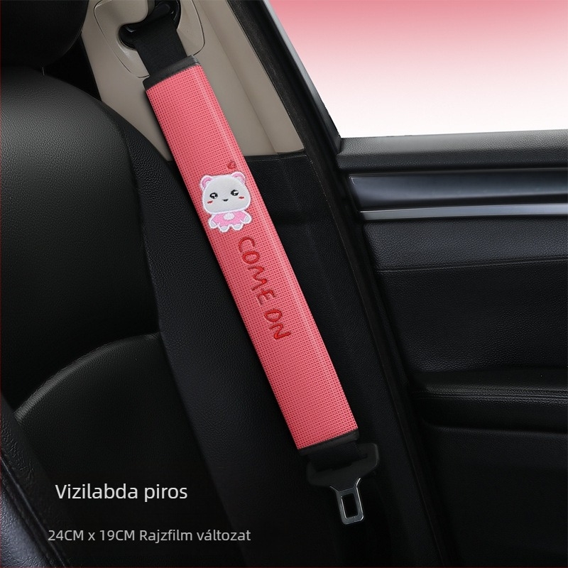 Autó biztonsági öv vállvédő huzat – karikatúra dizájn, poliészter anyag, testre szabható, nyomtatott logó