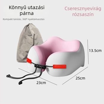 Memóriahabos U-alakú utazópárna nyaki támaszhoz, Ice Silk anyaggal, hordozható.