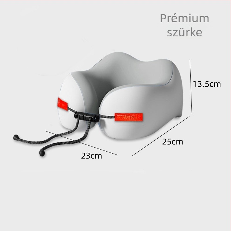 Memóriahabos U-alakú utazópárna nyaki támaszhoz, Ice Silk anyaggal, hordozható.