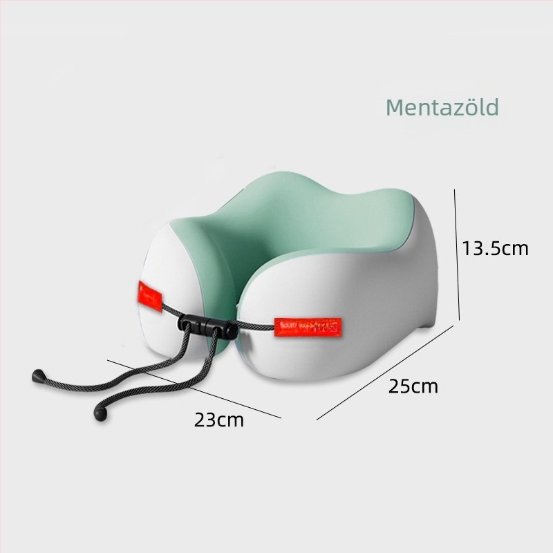 Memóriahabos U-alakú utazópárna nyaki támaszhoz, Ice Silk anyaggal, hordozható.