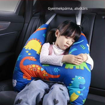 Gyerekek autó nyakpárnája – rajzfilm dizájn, pamut anyag, 600 g, testreszabható, logó nyomtatás