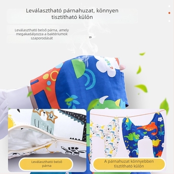 Gyerekek autó nyakpárnája – rajzfilm dizájn, pamut anyag, 600 g, testreszabható, logó nyomtatás
