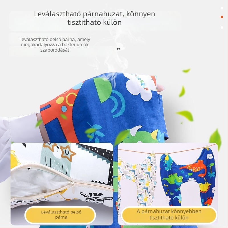 Gyerekek autó nyakpárnája – rajzfilm dizájn, pamut anyag, 600 g, testreszabható, logó nyomtatás