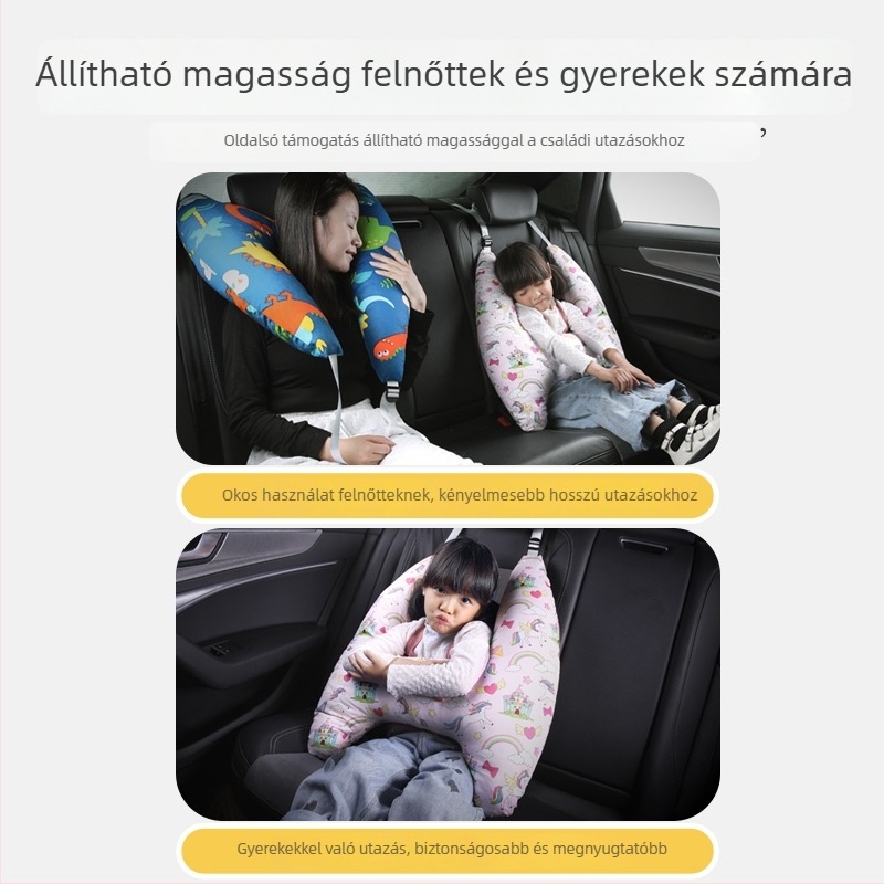 Gyerekek autó nyakpárnája – rajzfilm dizájn, pamut anyag, 600 g, testreszabható, logó nyomtatás